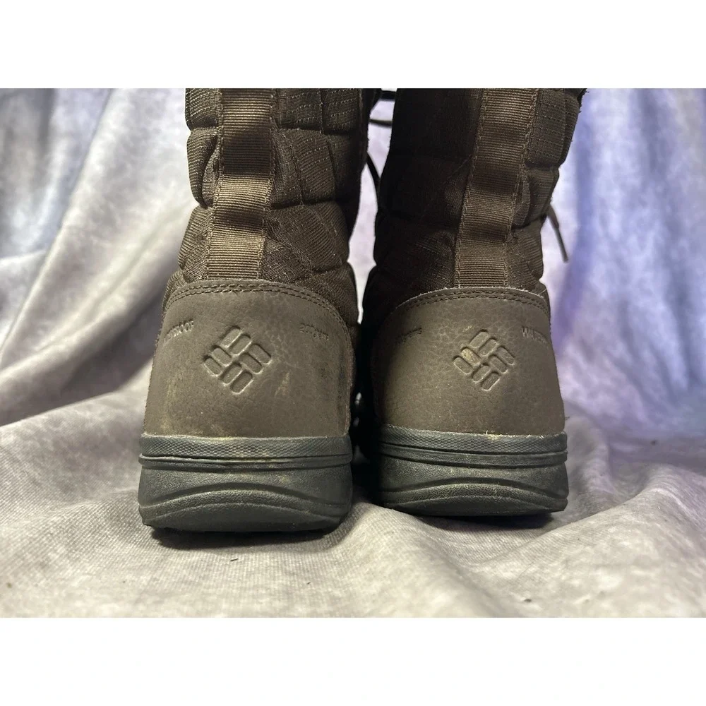 Columbia Women's Waterproof Faux Fur Quilted Brown Snow Boots US 9 BL1581-232